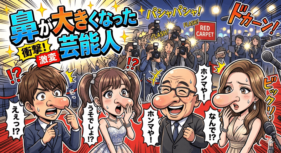 鼻が大きくなった芸能人を画像比較で検証。男女別の変化と理由を解説